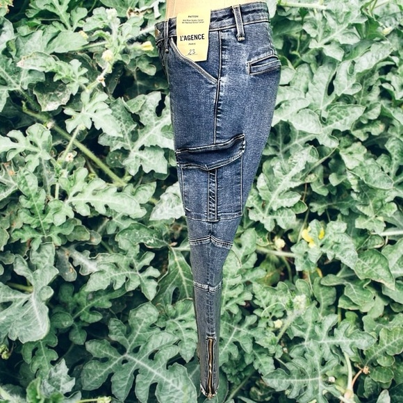 NWT L’AGENCE ‘Patton’ Skinny Cargo Jeans in “Solway” Size 23 - Picture 7 of 16